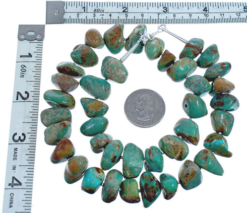 Southwestern Authentic Sterling Silver Turquoise Bead Necklace BX120649